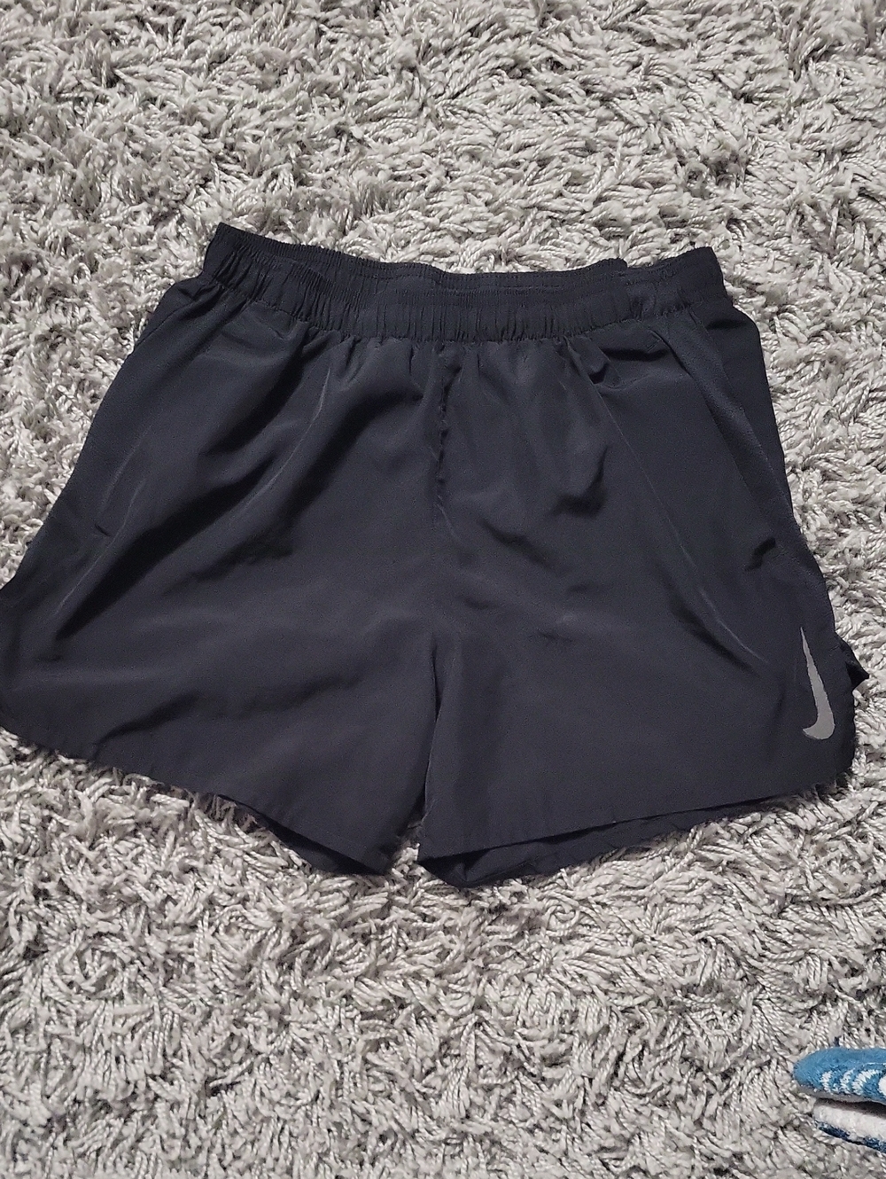 Nike Black Athletic Shorts with Silver Swoosh